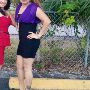 black /purple dress